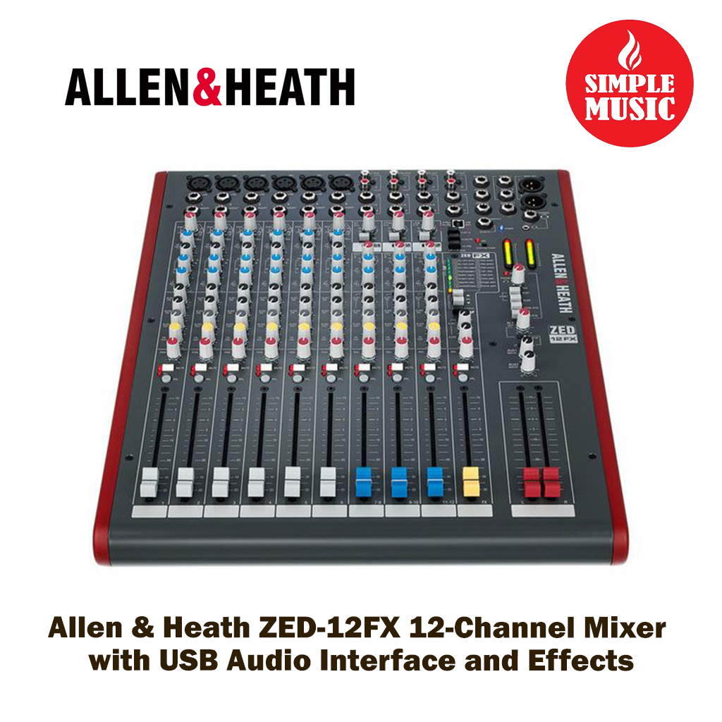 Allen & Heath ZED-12FX 12-channel Mixer with USB Audio Interface and Effects